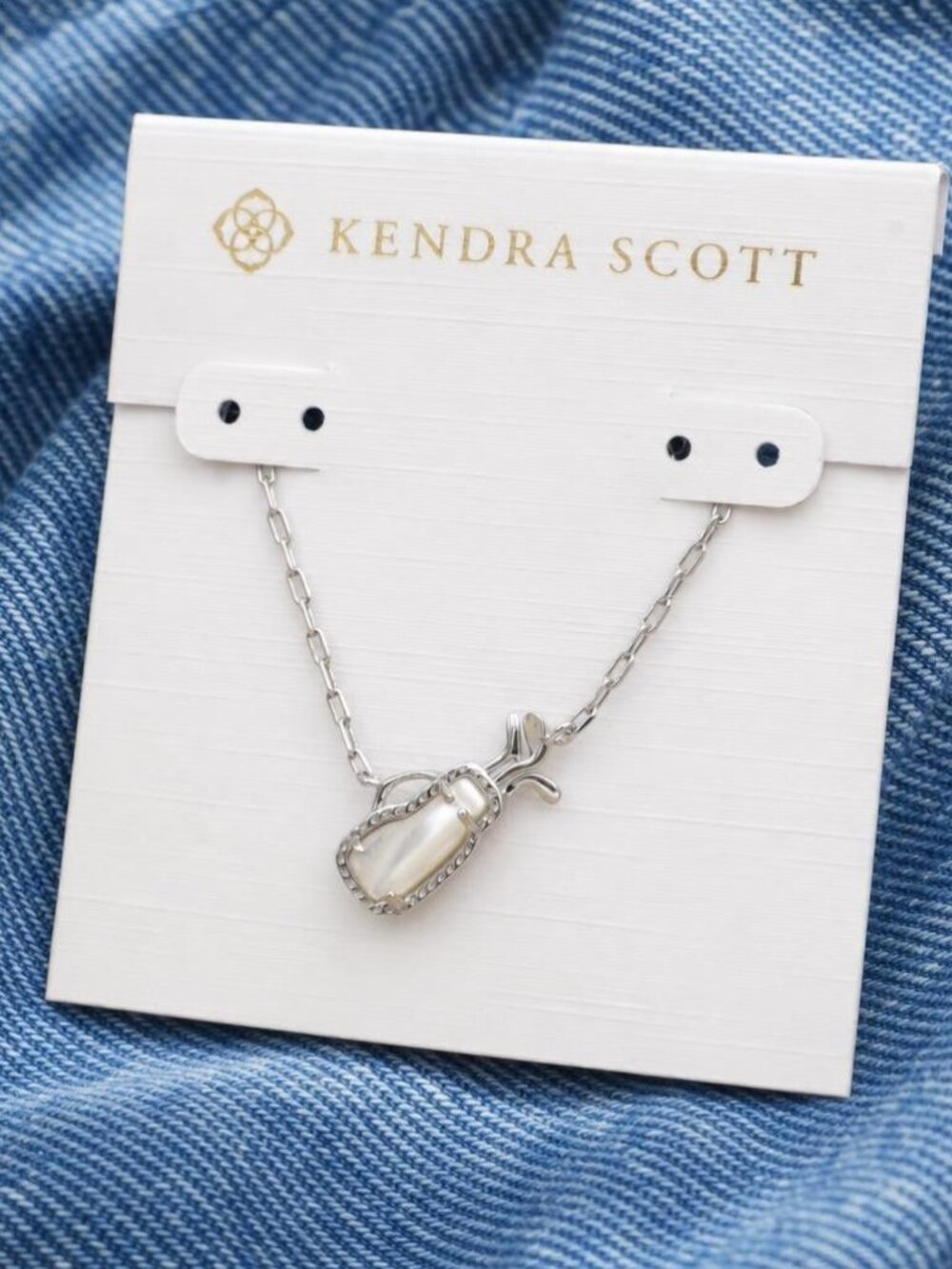 Kendra Scott Golf Silver Mother-of-Pearl Pendant Necklace